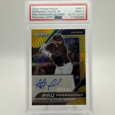 2020 Panini Prizm Fernando Tatis Jr. Pro Penmanship-Gold Prizm #/10 PSA 9 