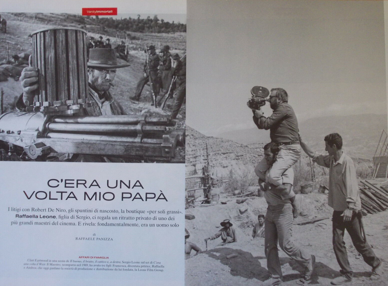 Italian Clipping Ritaglio 2020 SERGIO LEONE C'era una Volta mio papà 4 PAGINE