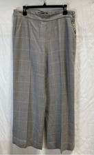 Ralph Lauren Womens Gray Plaid Flat Front Wide-Leg Casual Trouser Pants Size 8
