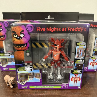 #ad #ad FNAF Five Nights at Freddy#x27;s Jazwares Classic Foxy Office Set 5quot; Figure Damage $53.95