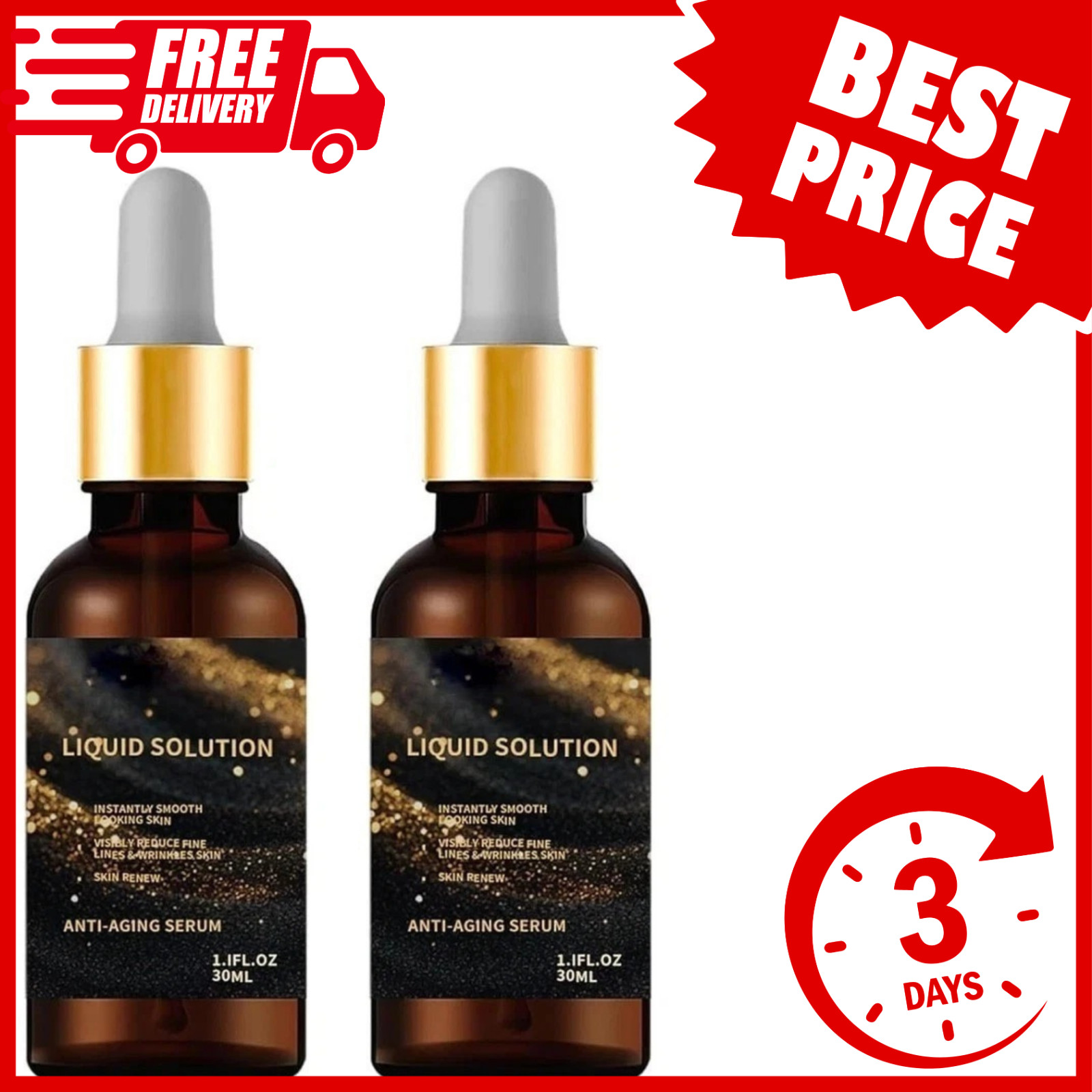 2 PCS Olavita Liquid Solution Anti Aging Serum, Intensely Firms Skin Antiaging..