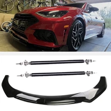 Glossy Black Front Bumper Chin Lip Spoiler Body Kit For Hyundai Sonata Polyure