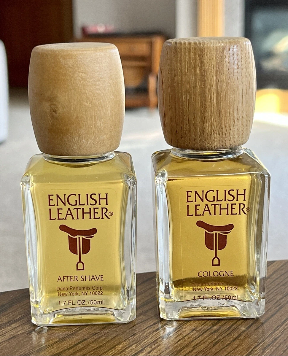 Vintage Dana English Leather Cologne and After Shave Set 1.7Oz Ea