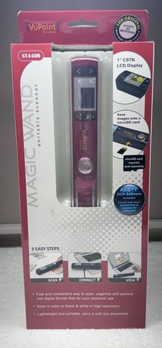 VuPoint Solutions Magic Wand Wireless Portable Handheld Scanner Model ST440R RED - 第 1/6 張圖片