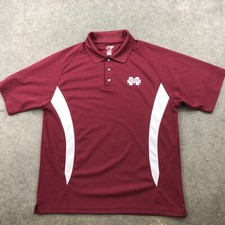 Mississippi State Polo Shirt Mens Large Maroon Embroidered Logo NCAA *