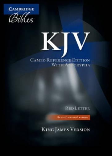 KJV Cameo Reference Bible with Apocrypha, Black Calfskin  (Rilegato in ecopelle)