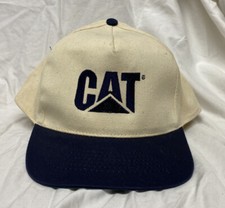 Vintage CAT Caterpillar Ivory- Colored SnapBack Hat