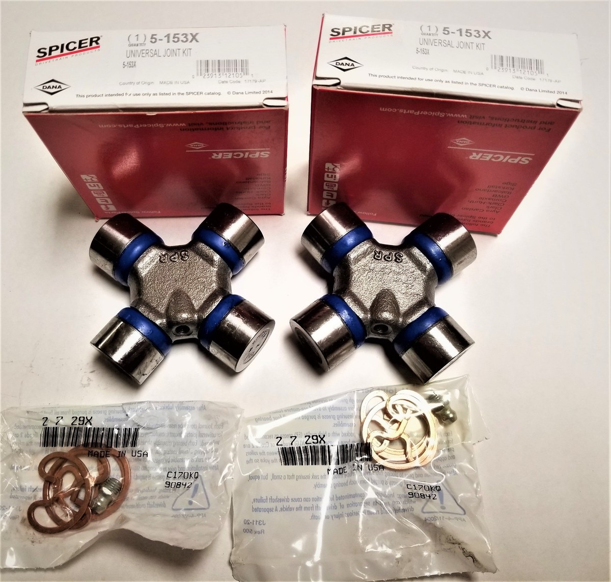 Dana Spicer (2) 1310 U Joint Greasable Pair 5-153x Jeep™ Chevrolet