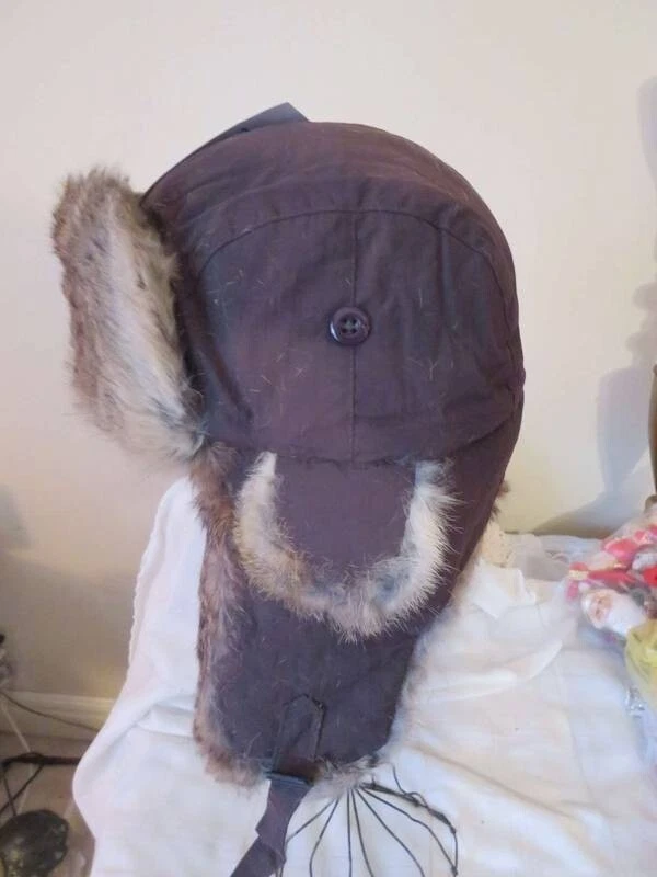 NUEVO SOMBRERO TRAMPERO MARRÓN "GUIDE GEAR" TALLA M CAZA AVIADOR BOMBARDERO PIEL Foto 2 de 4