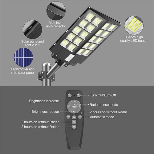990000000LM Solar LED Light Security Motion Sensor Street Solar Flood Wall Lamp - Picture 6 of 14
