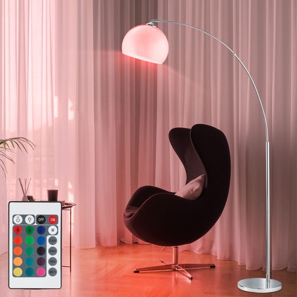 Rgb Led Bogen Steh Leuchte FußSchalter Beleuchtung Dimmbar Fernbedienung Lampe-image