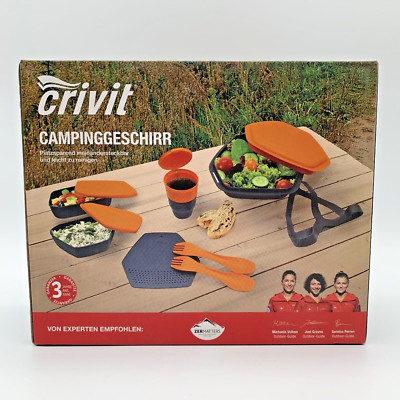Campinggeschirr 9-teilig Crivit Outdoor-Geschirrset Zelt Camping NEU & OVP