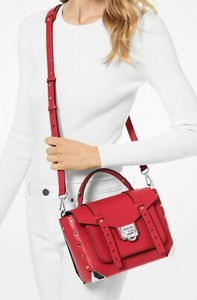 red leather satchel