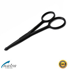 Bartschere Ohrenhaarschere Nasenhaarschere Haar Schere MIKROVERZAHNT 9,5 cm
