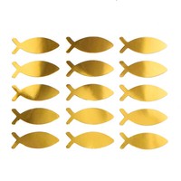 Fisch Sticker Gold GläNzend 15 Stk. Aufkleber Taufe Kommunion Konfirmation Deko