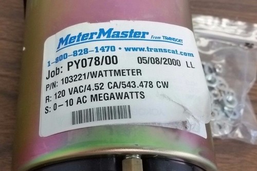 NOS Transcat MeterMaster 103221 0-10 Megawatt Messgerät - Bild 6 von 7