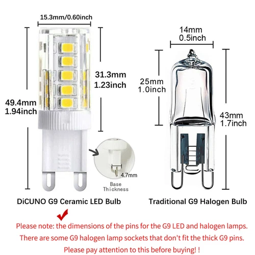 Bombilla LED G9 COB 3W 5W 7W blanco cálido bombilla led bombillas de bajo consumo socket - Imagen 6 de 24