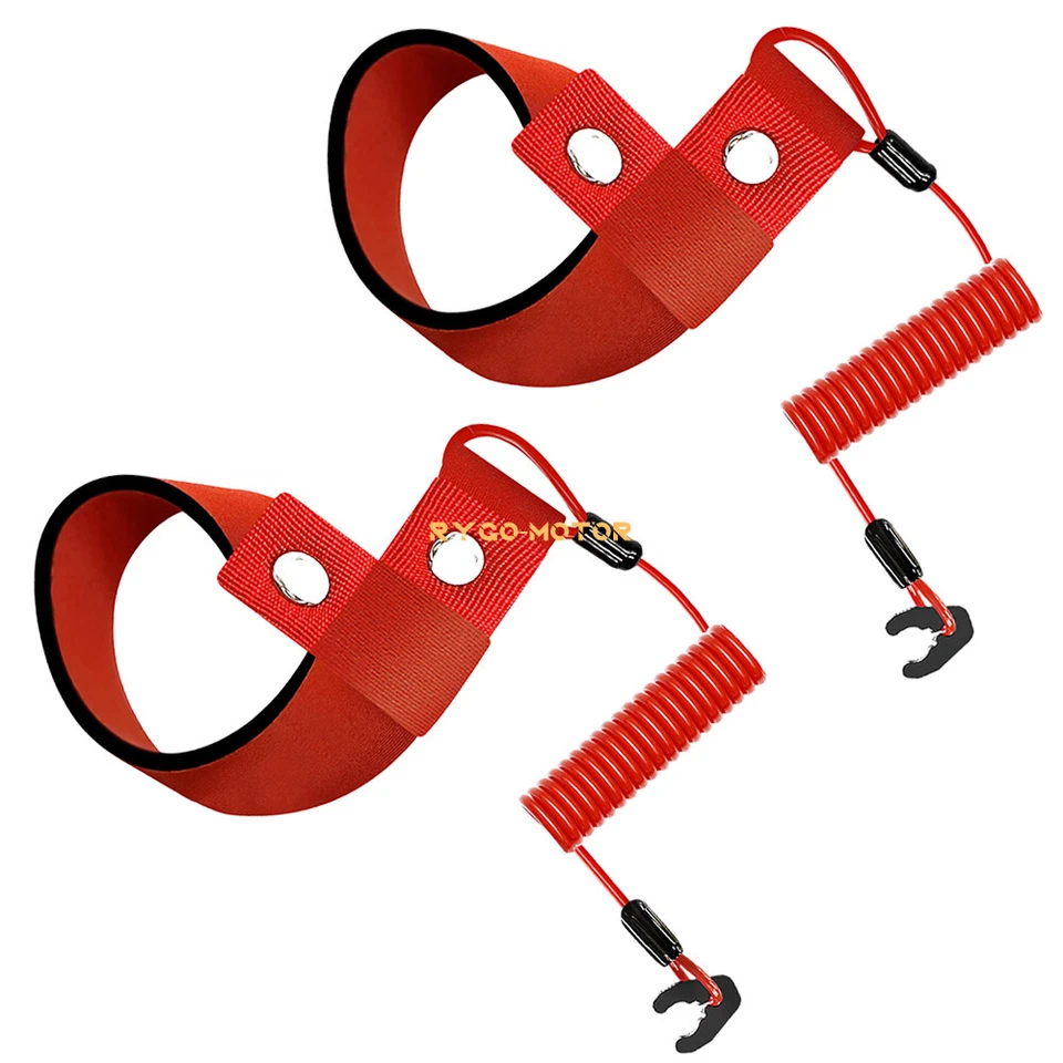 2PCS Stop Kill Safety Key Lanyard for Kawasaki Jet Ski JT750 900 1100 1200 1500 - Image 3 of 4
