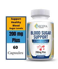 BLOOD SUGAR SUPPORT SUPPLEMENTS 200MG+ Natural Glucose Control & Blood Regulator