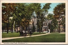 Vintage 1910s HACKENSACK, New Jersey Postcard "ANDERSON STREET PARK" - Unused