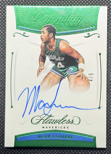 Mark Aguirre 2020-21 Panini Flawless Legendary Scripts Emerald /5 Mavericks RARE