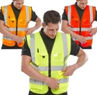 Hi Viz Executive Waistcoat Zip Up High Visibility Safety Vest Reflective Vis