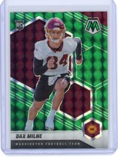 2021 PANINI MOSAIC GREEN PRIZM RC DAX MILNE ROOKIE #400 COMMANDERS BYU MINT