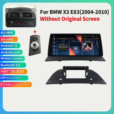 10.33'' 6+64GB Carplay Radio GPS Navi For BMW X3 E83 Android 12 Car Stereo Idrive