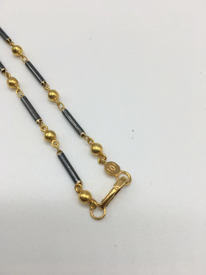 Juego de collar y pendientes Gurhan a juego oro amarillo 24K, plata, diamantes Foto 4 de 4