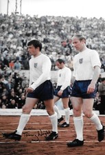 tommy wright england walks on to pitch for the start the match signed 12x8 photo