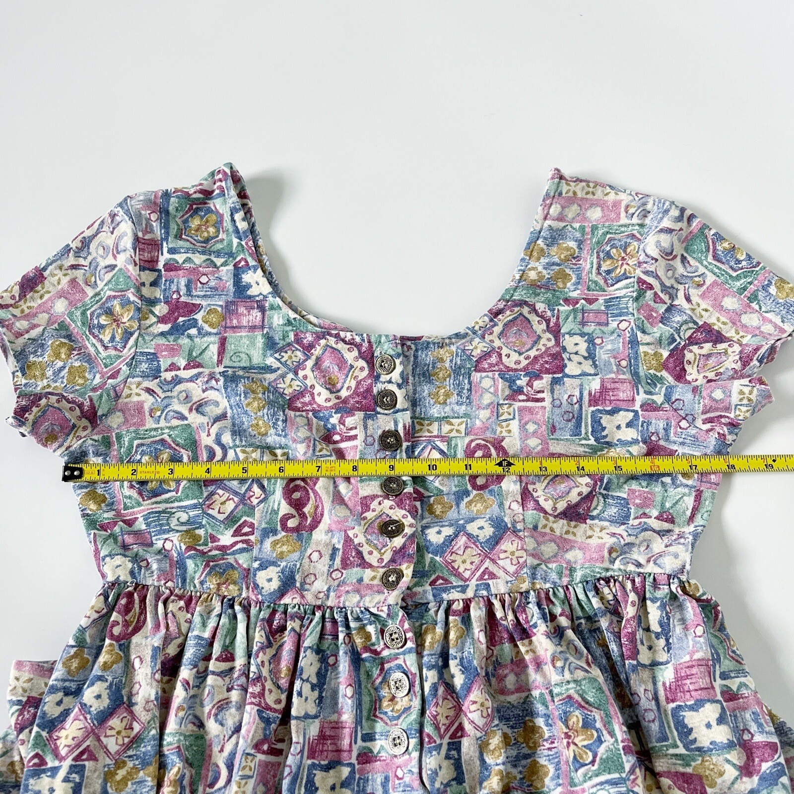 Vintage 80s 90s Printed Pattern Patchwork Style F… - image 16