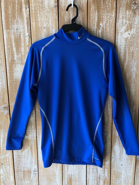 Download Nike Pro Mens Blue Compression Long Sleeve Mock Neck Sz ...