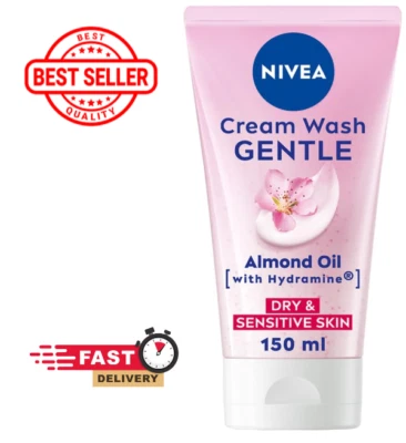 BRANDED NIVEA Gentle Face Cleansing Cream Wash for Dry & Sensitive Skin (150 ml)