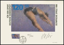 EDICIÓN ARTE 1988 BRD 1355 OLÍMPICA NATACIÓN SALTO ARTÍSTICO - ¡EDICIÓN SOLO 1.000!