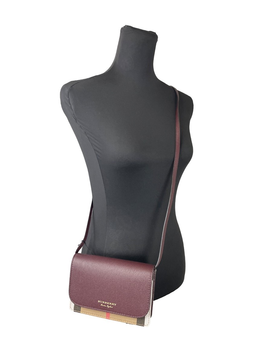 BURBERRY HAMPSHIRE HOUSE CHECK SMALL CROSS BODY BAG for sale