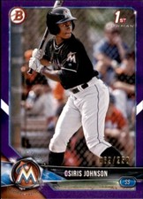 2018 Bowman Purple #BD-103 Osiris Johnson /250 Miami Marlins Rookie Parallel RC