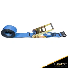 US Cargo Control 4 Inch x 30 Foot Blue Ratchet Strap w/Flat Hooks