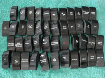 Carling Marine Rocker Switch Covers Lot of 45 Black | eBay