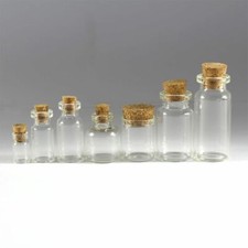 Wholesale Lots Small Glass Bottles 0.5ml--10ml Empty Clear Vials with Cork