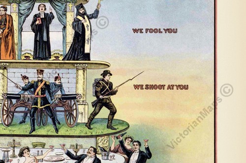 Pyramid of Capitalist System antique communist caricature 1911 art print poster - Picture 6 of 16