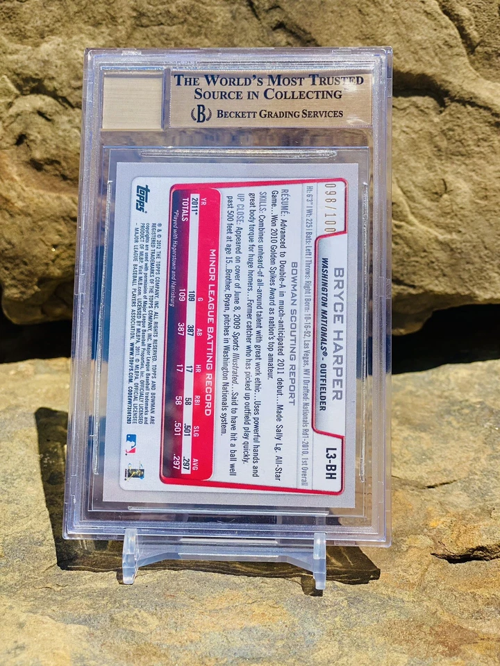 2012 Bryce Harper RC Bowman Lucky Redemption SSP 1/75,000 Pack Odds Auto BGS 9.5 - Image 2 of 2