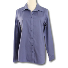 ORVIS 10 Womens Long Sleeve Button Front Shirt Blue