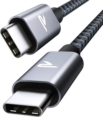 RAMPOW USB-C Ladekabel 2M -  Schnellladen, Nylon, QC 3.0, Samsung, Auto