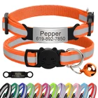 Personalized Breakaway Pet Cat Collar with Bell Reflective Kitten Puppy ID Tag