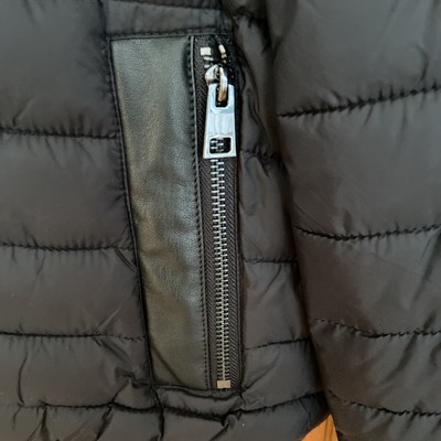 mint velvet black padded coat