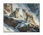 Snow Leopard Oil Painting Printed on canvas,Giclée Print,Home Wall Art Decor