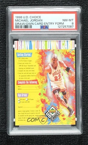 1998-99 Upper Deck UD Choice Draw Your Own Card Entry Michael Jordan PSA 8 HOF