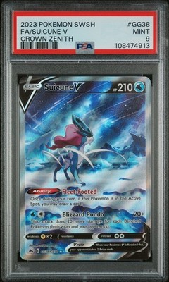 Suicune V GG38/GG70 Alternative Art Full Art Crown Zenith CRZ 2023 English PSA 9