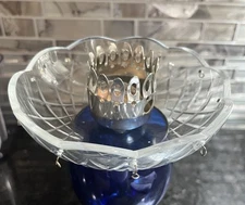 Vintage 2 Glass Bobeche Candle Wax Drip Catcher Hooks For 10 Prism EUC