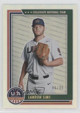 2022 Panini USA Baseball Stars & Stripes Holo Gold 86/99 Landon Sims #28 uk2